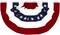 American Pleated Fan Flag Width Approx 90cm - US Patriotic Half Fan Bunting Flag 4 PACK